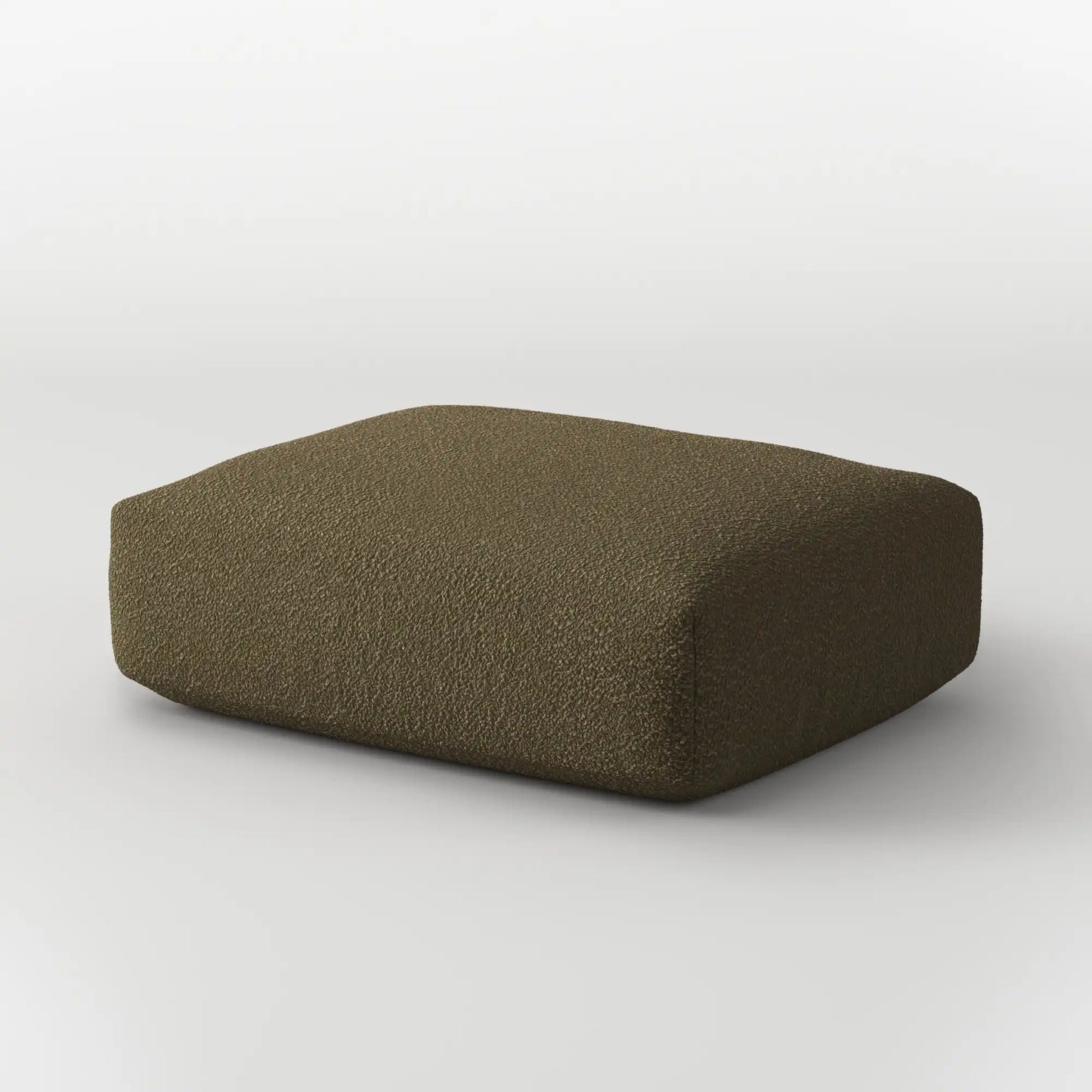 MOMO OTTOMAN - TEDDY FLEECE DARK OLIVE