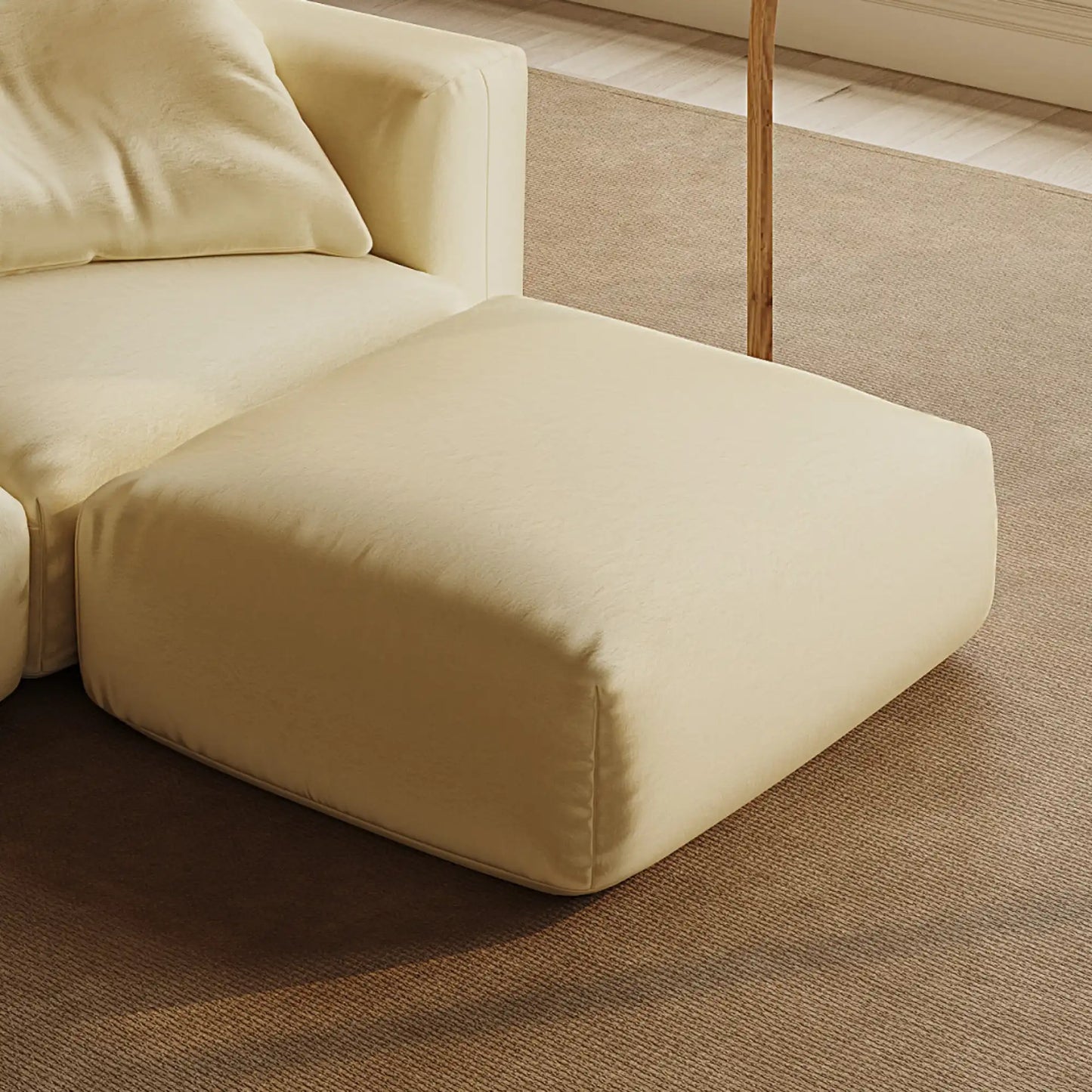 MOMO OTTOMAN - VELVET CHAMPAGNE