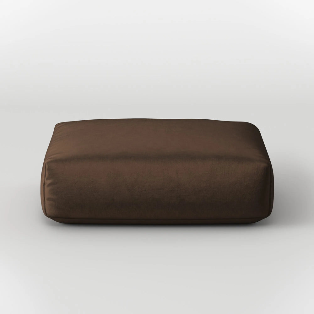 MOMO OTTOMAN - VELVET DARK CHOCOLATE