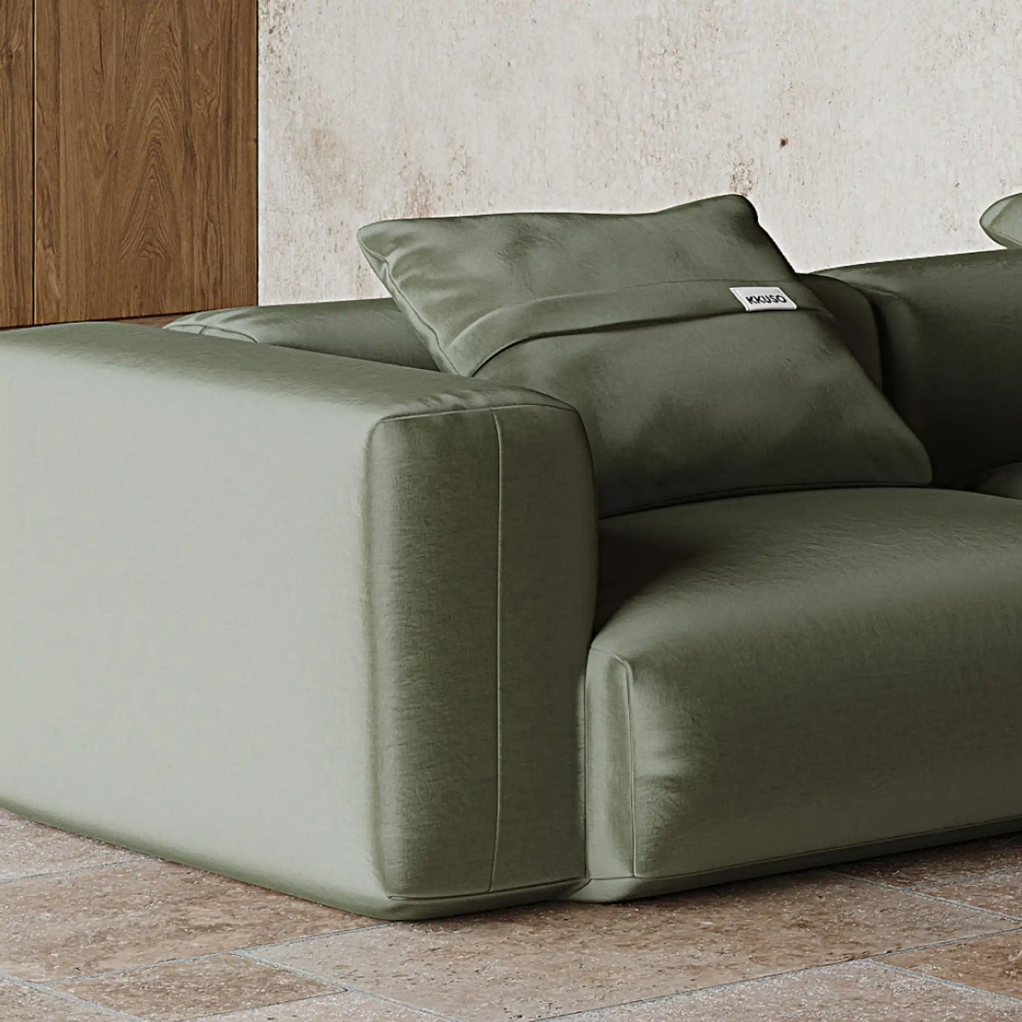 MOMO CORNER RIGHT - VELVET DEEP OLIVE