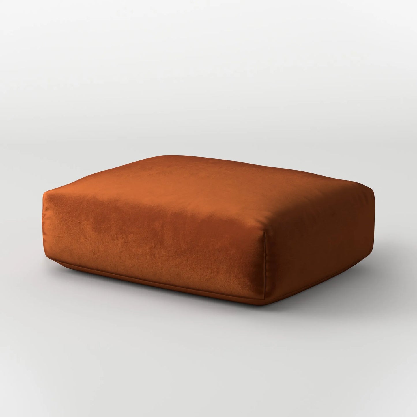 MOMO OTTOMAN - VELVET FLAME ORANGE