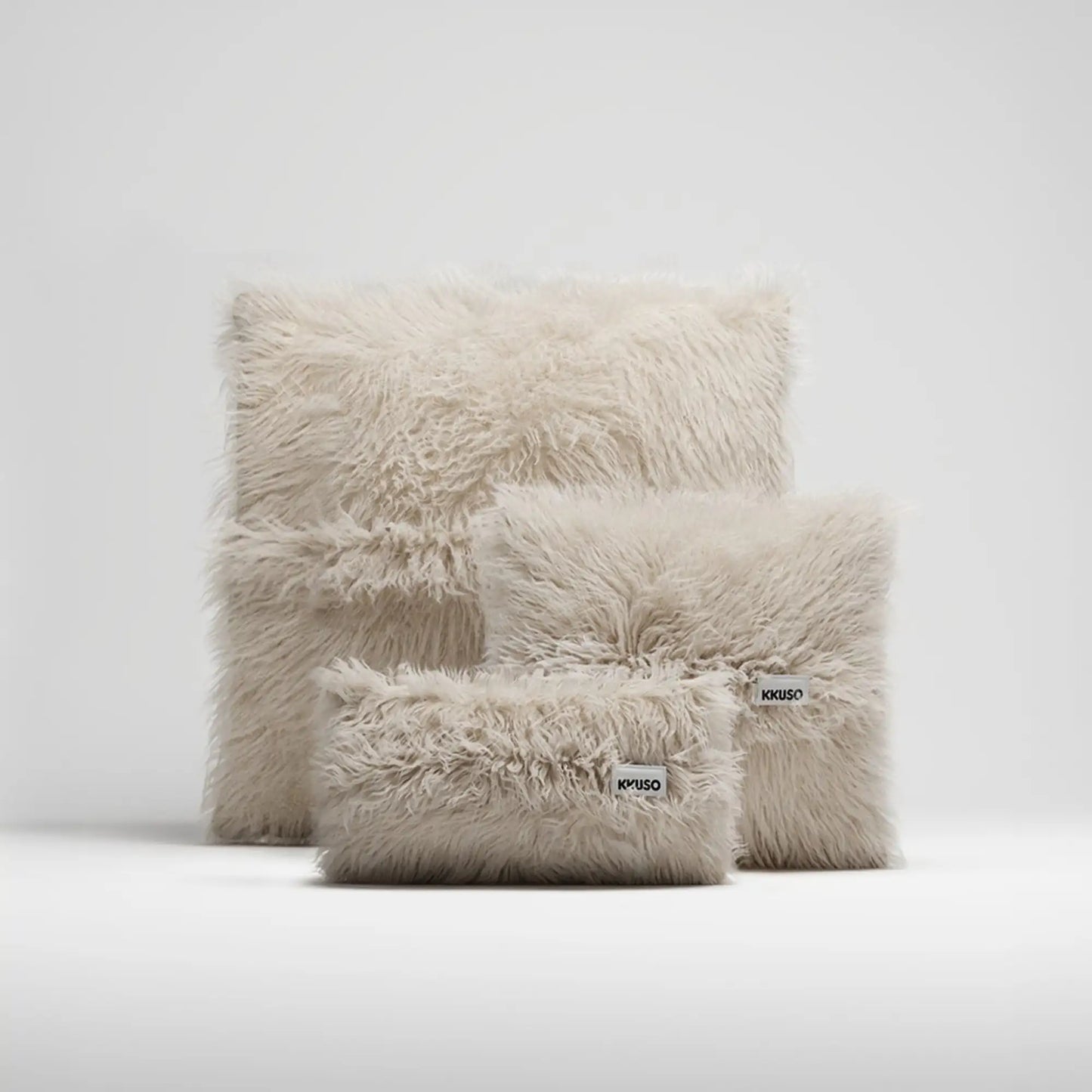 MOMO PILLOW - FAUX FUR CAFE CREME SET 2