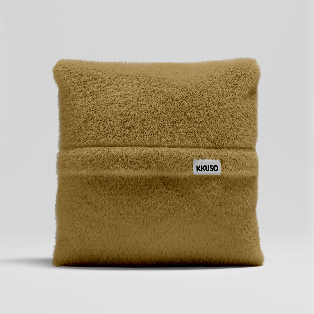 MOMO PILLOW - SOFT FUR GOLDEN MOSS MEDIUM
