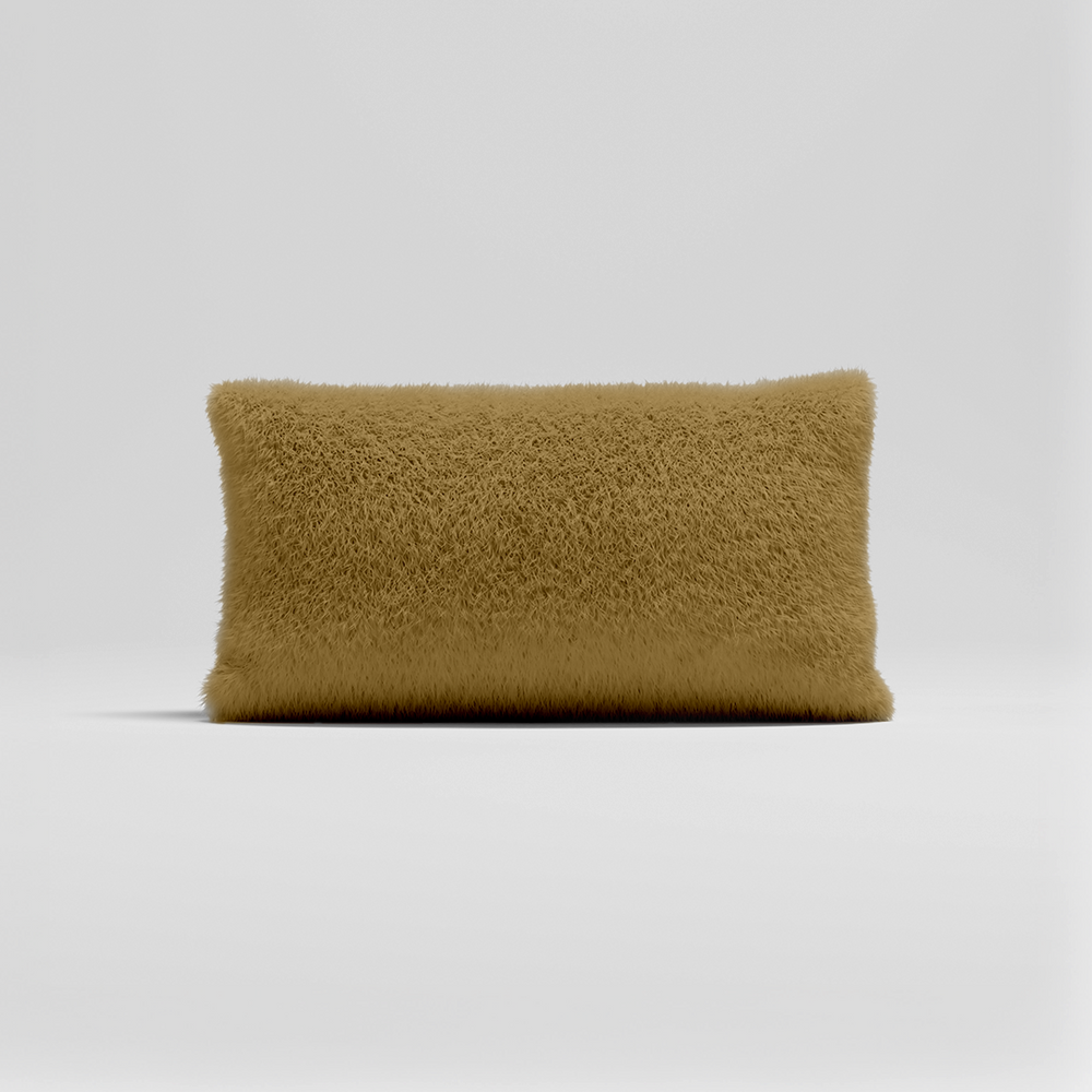 MOMO PILLOW - SOFT FUR GOLDEN MOSS SMALL