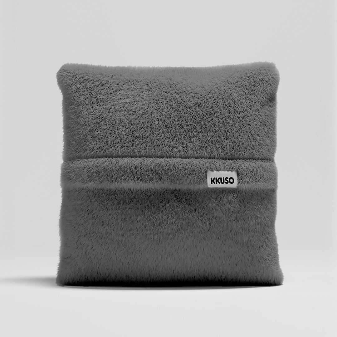 MOMO PILLOW - SOFT FUR STONE GREY MEDIUM