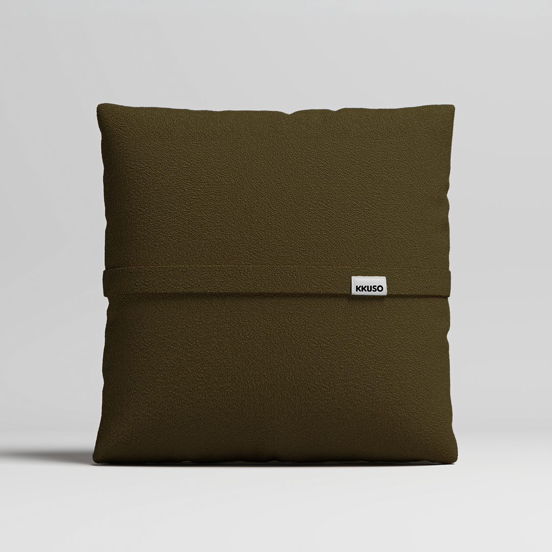 MOMO PILLOW - TEDDY FLEECE DARK OLIVE LARGE