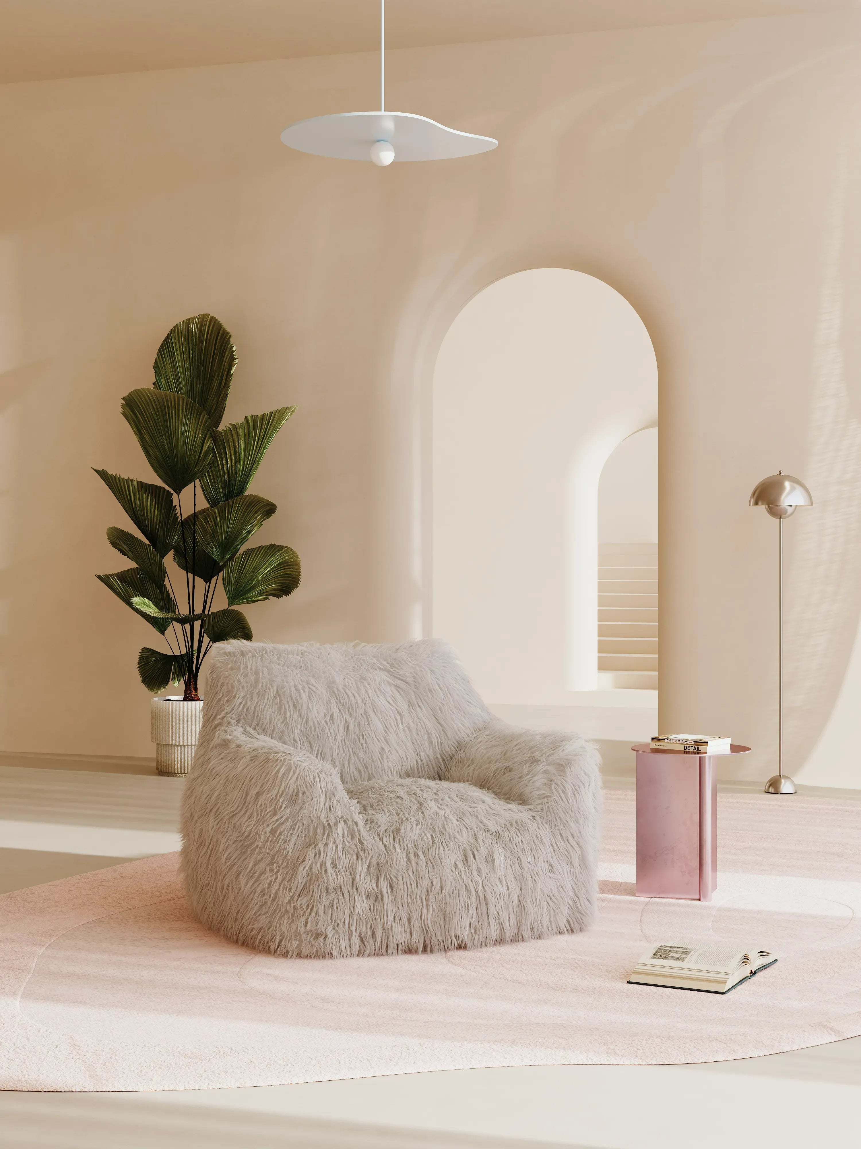 DODO LOUNGE CHAIR - FAUX FUR KKUSO.HOME