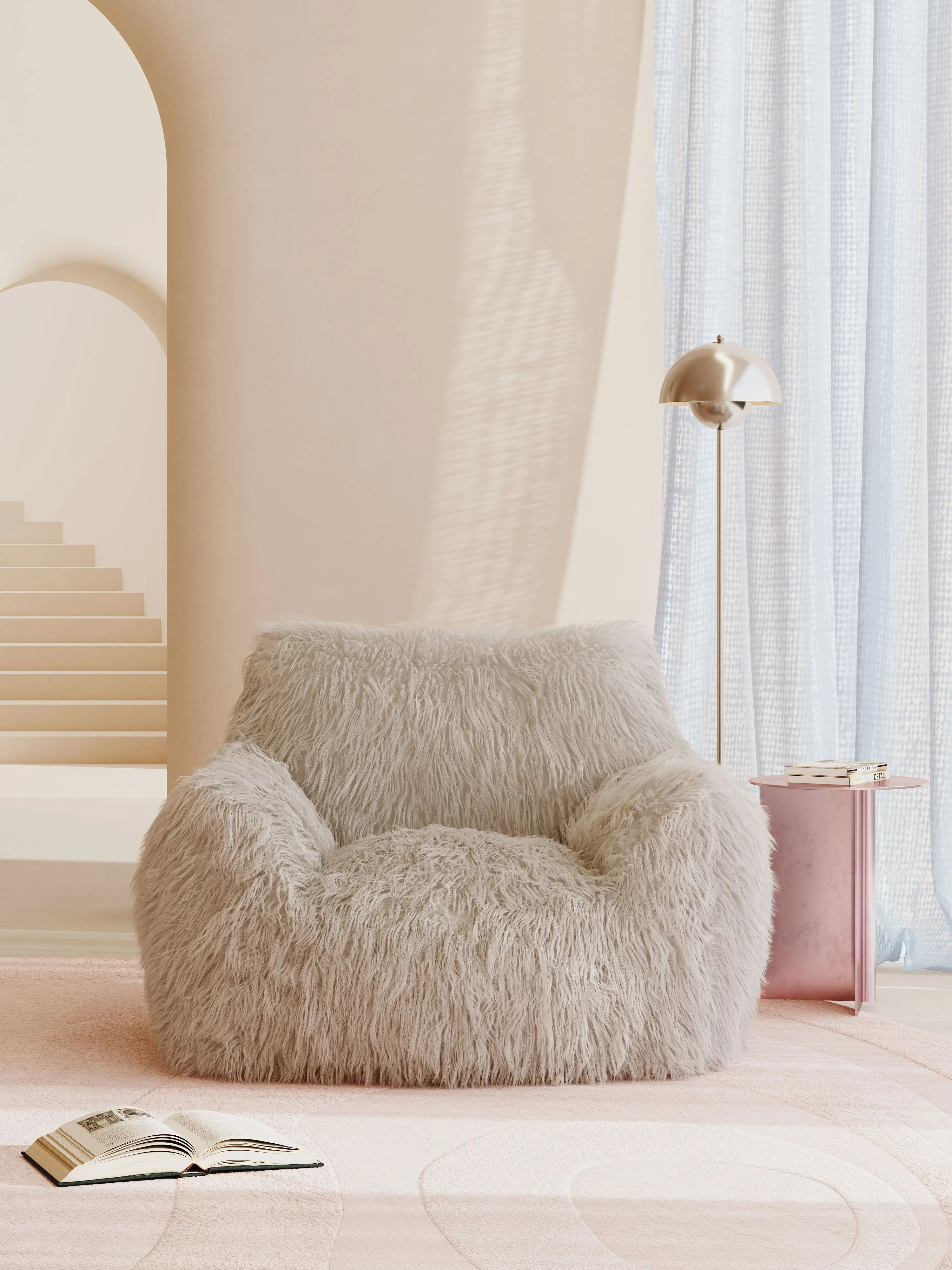 DODO LOUNGE CHAIR - FAUX FUR KKUSO.HOME