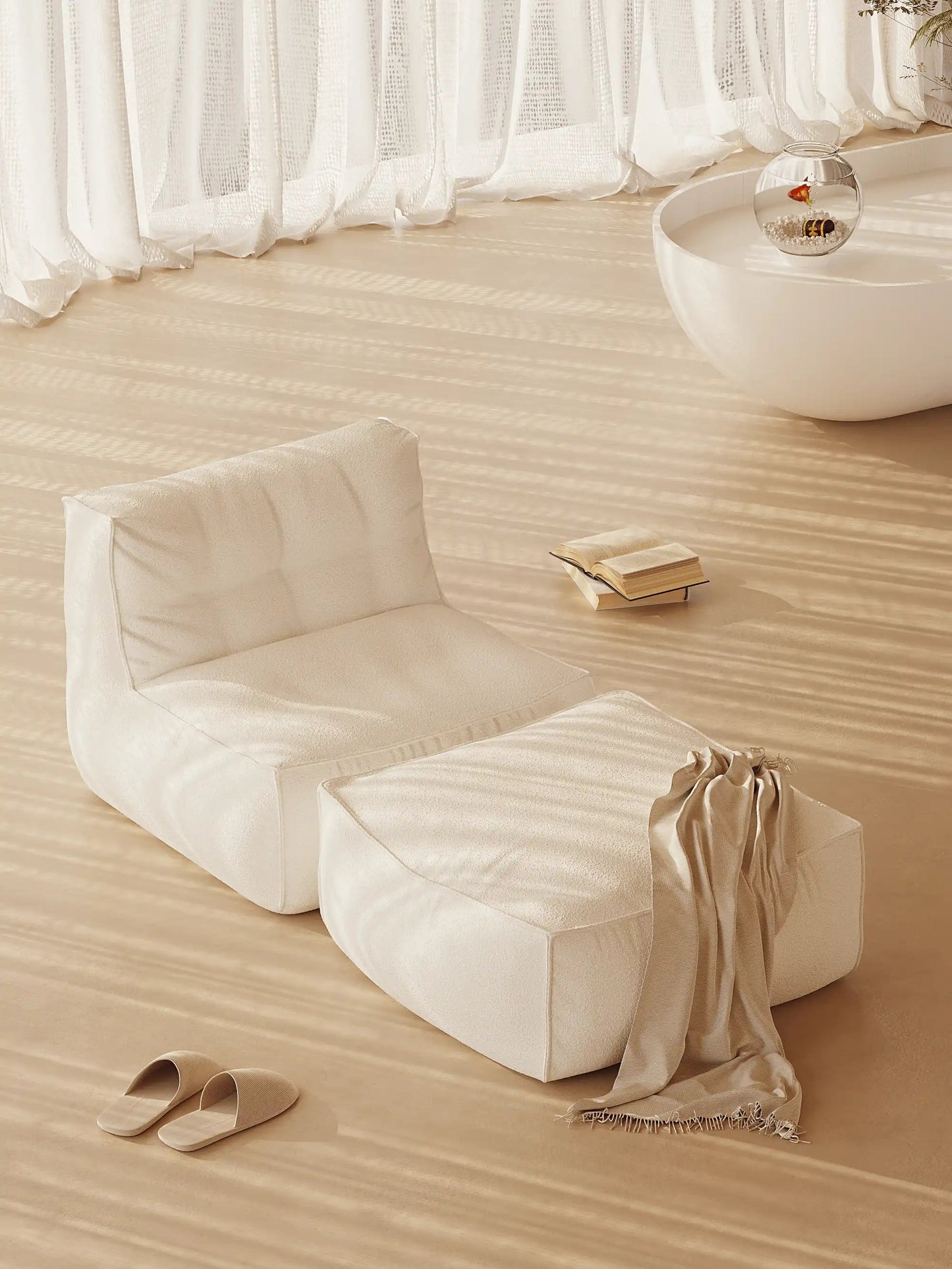 BOBO BEAN BAG OTTOMAN - BOUCLE KKUSO.HOME