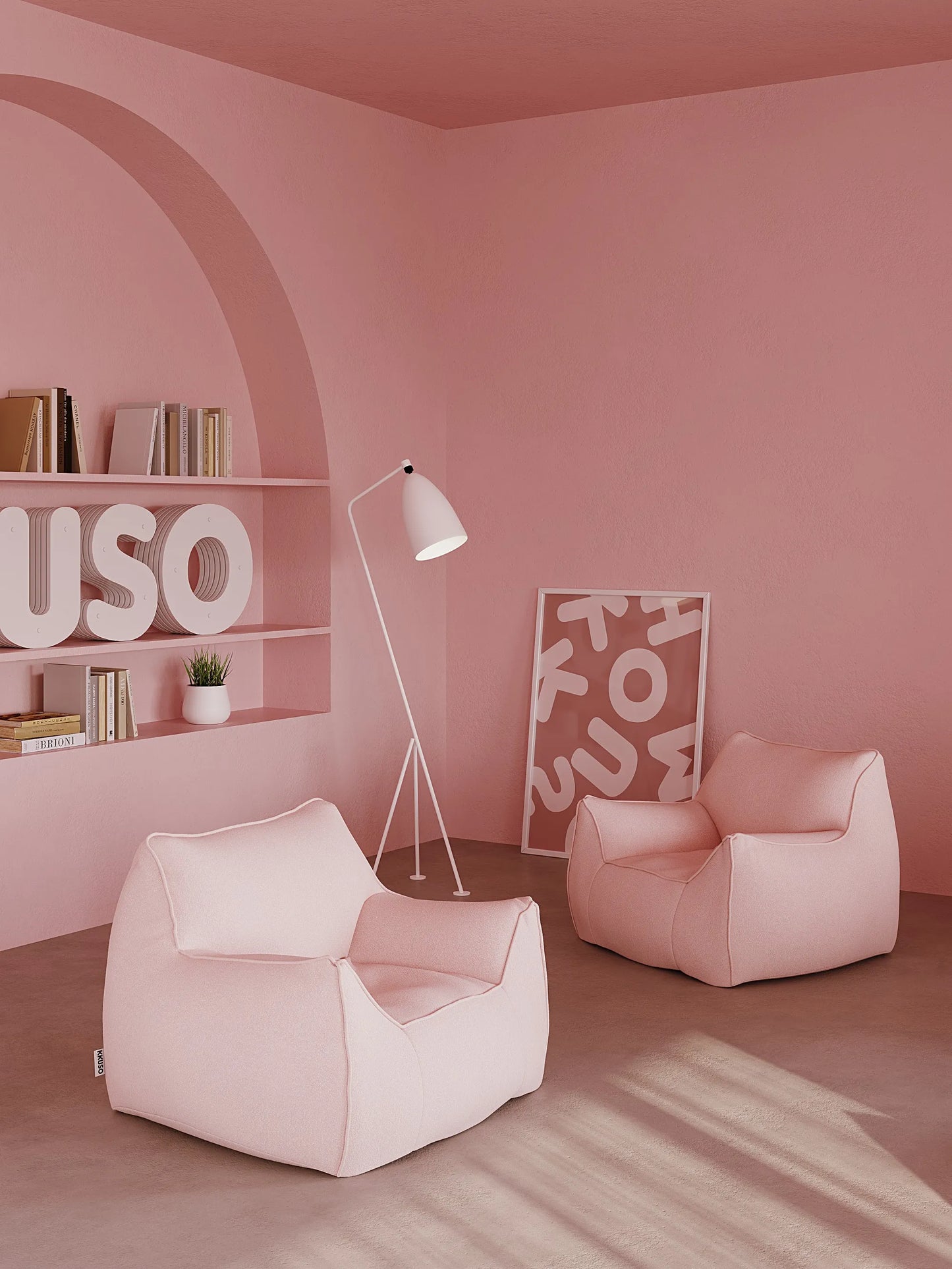 DODO BEAN BAG - TEDDY FLEECE BLUSH