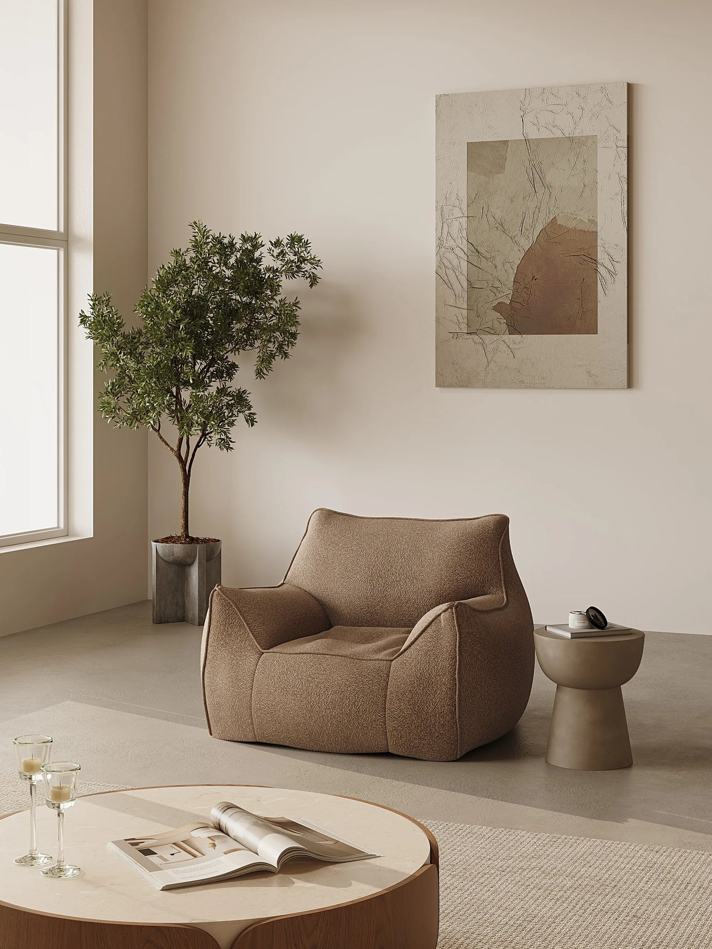 DODO BEAN BAG - TEDDY FLEECE KHAKI
