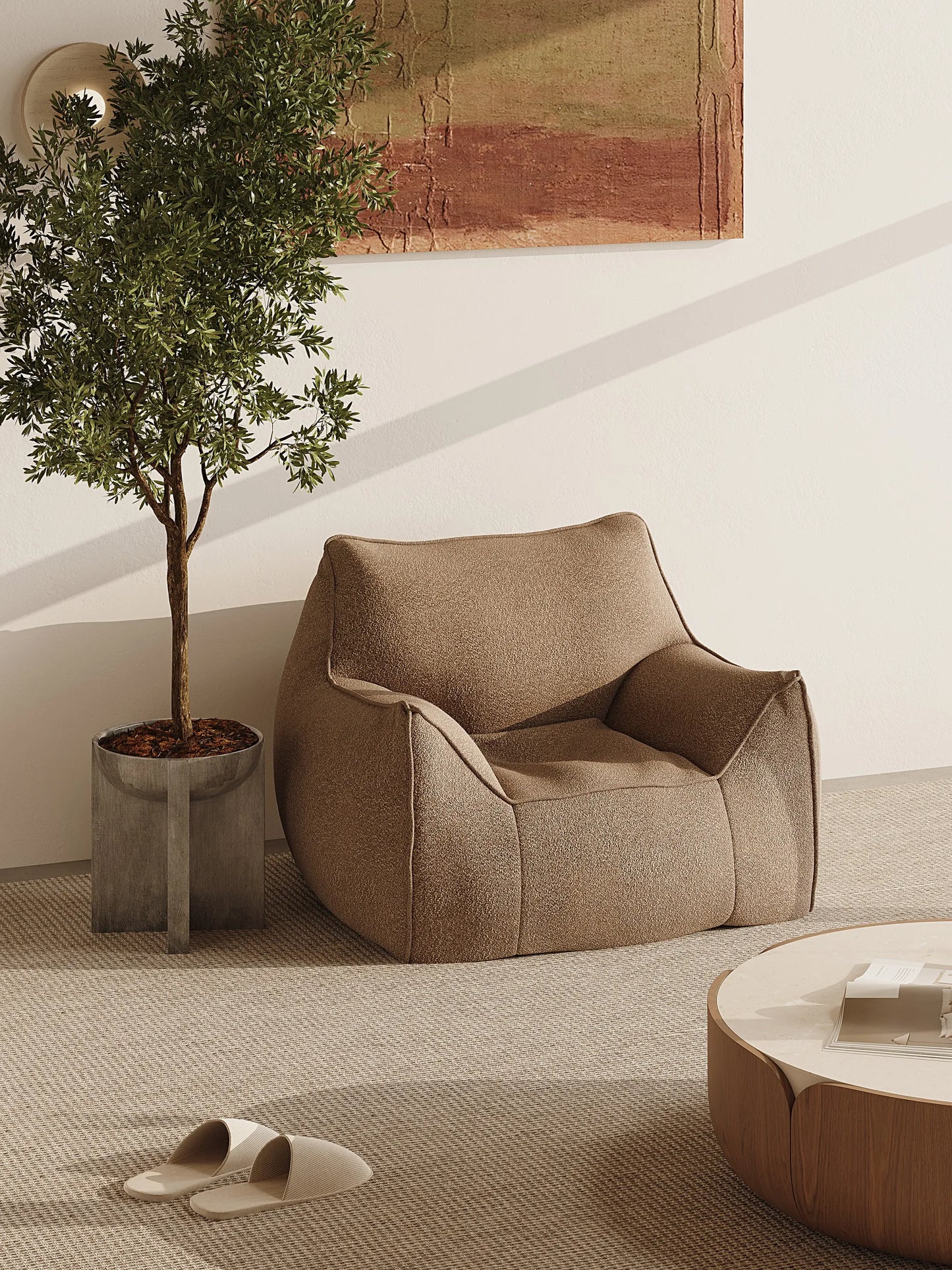 DODO BEAN BAG - TEDDY FLEECE KHAKI