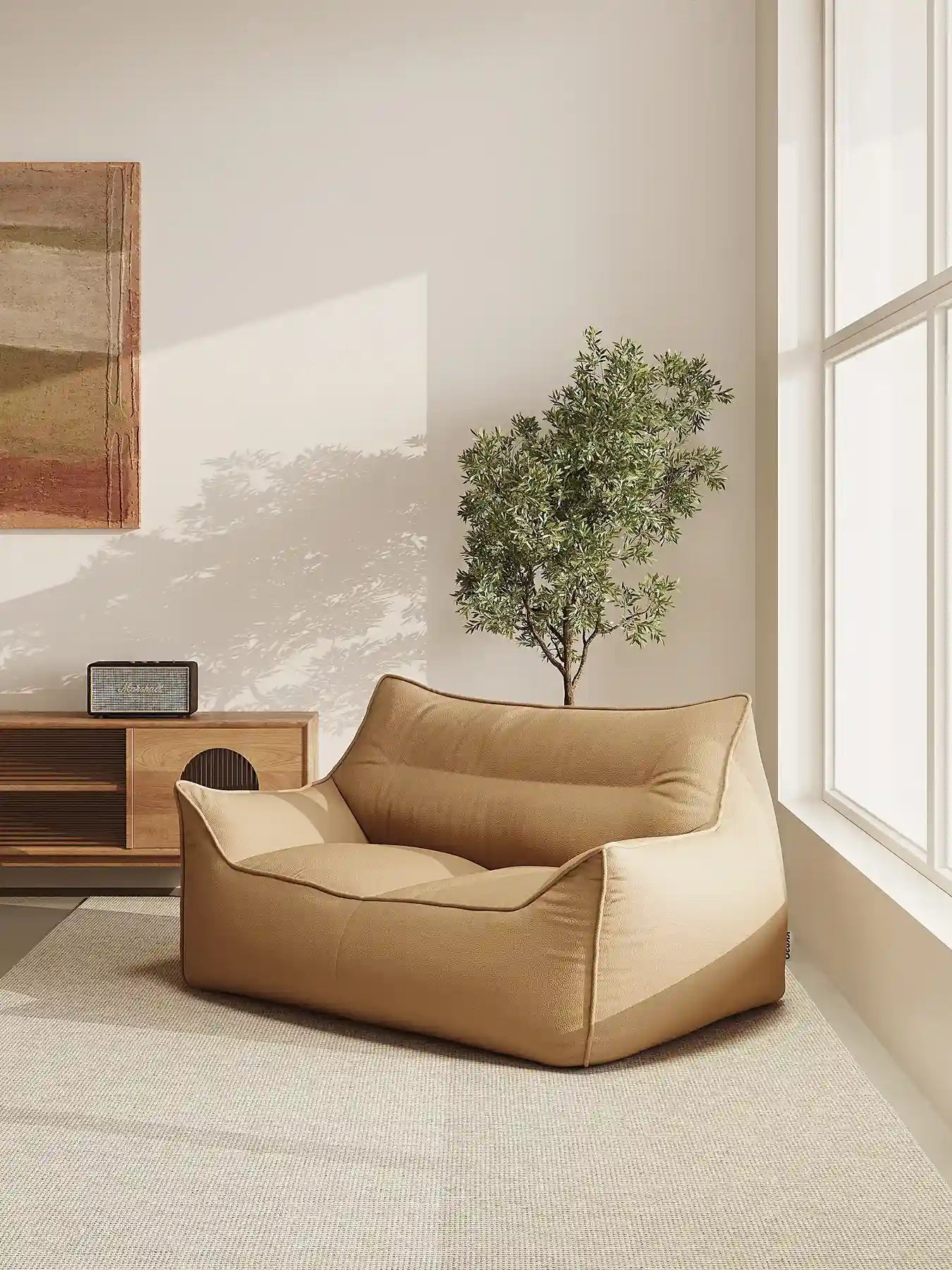 BEAN BAG DODO TWO-SEATER LEATHER KKUSO.HOME