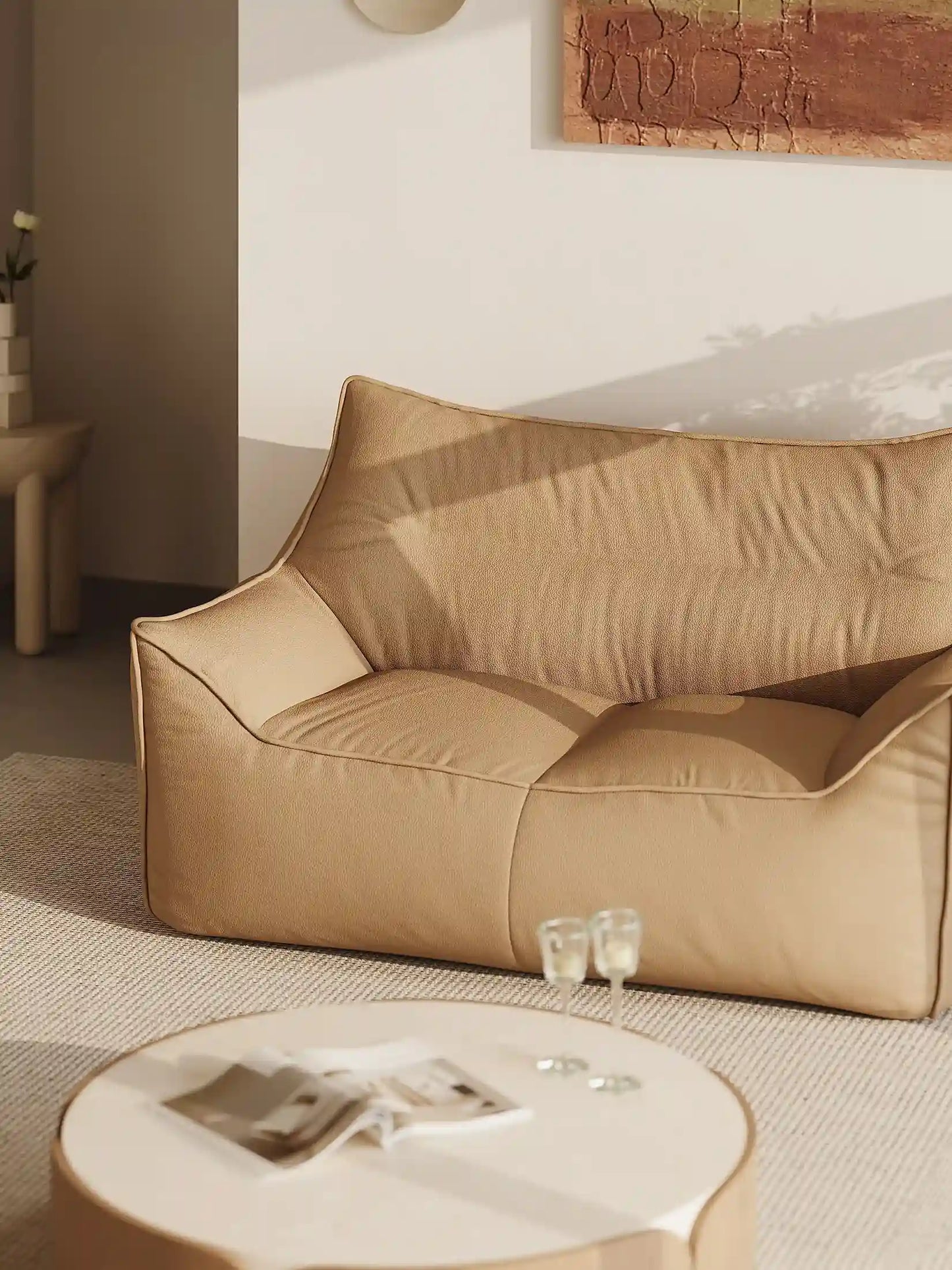 BEAN BAG DODO TWO-SEATER LEATHER KKUSO.HOME