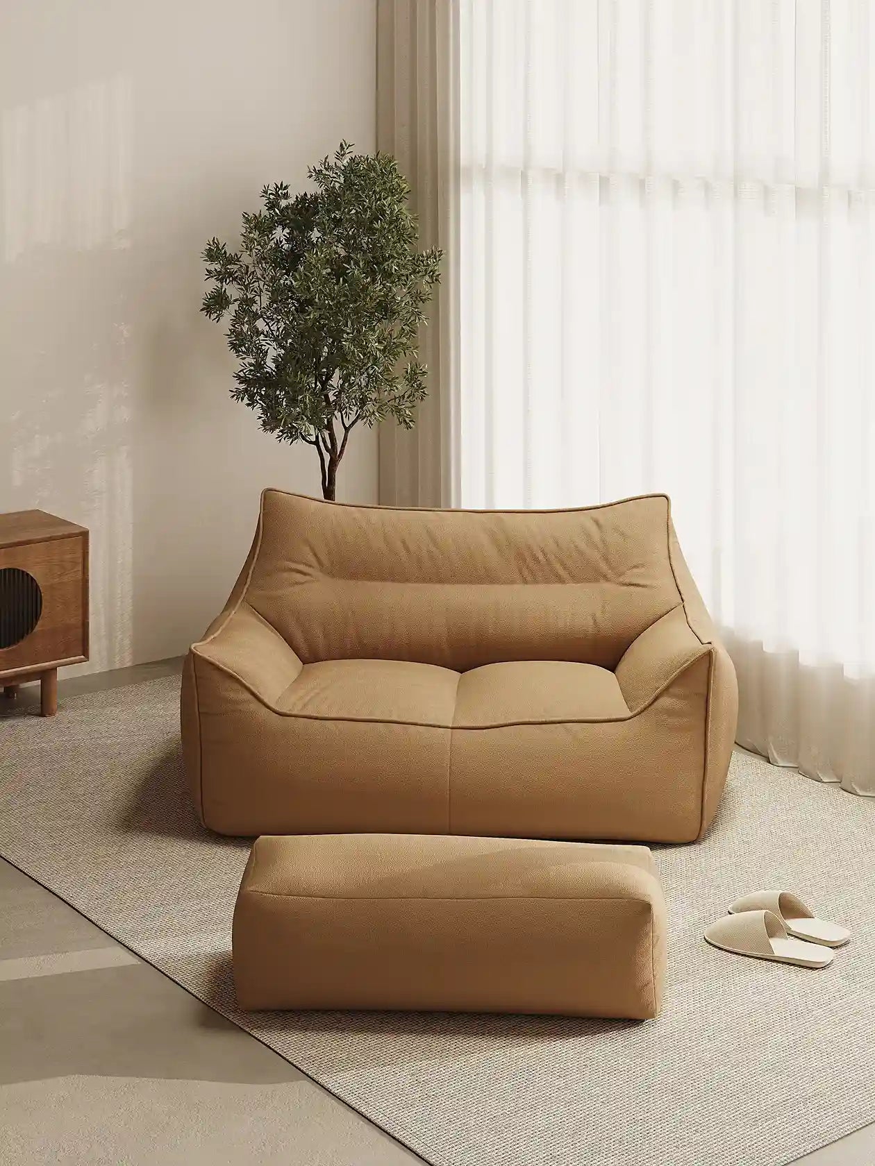 BEAN BAG DODO TWO-SEATER LEATHER KKUSO.HOME