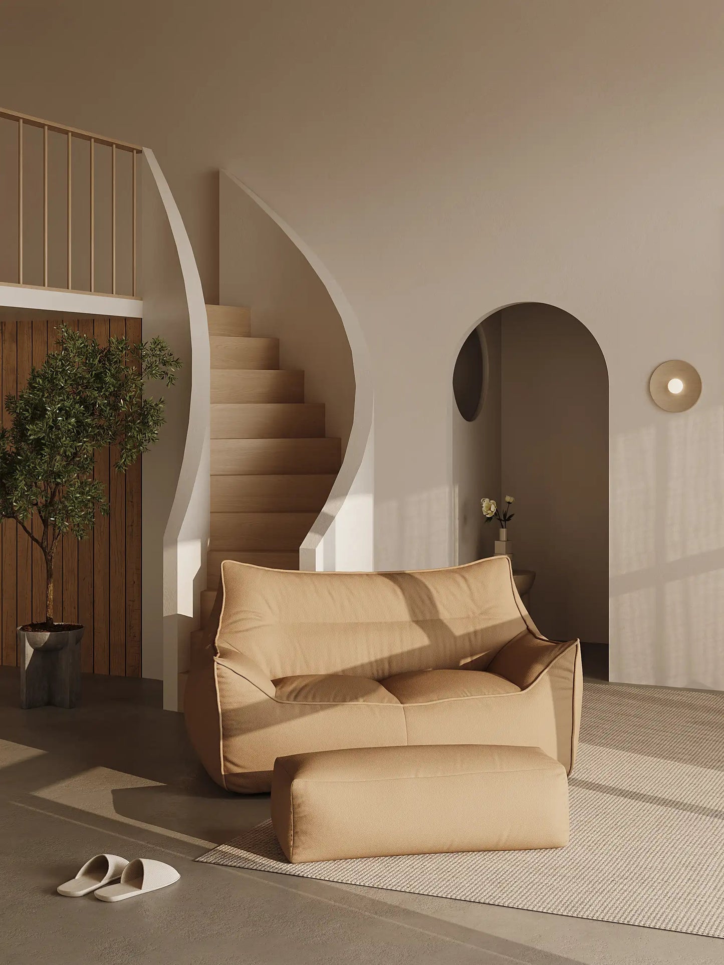 DODO BEAN BAG TWO-SEATER LEATHER KKUSO.HOME