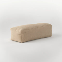 DODO RECTANGULAR OTTOMAN - TWO-SEATER TEDDY FLEECE — BEIGE