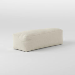 DODO RECTANGULAR OTTOMAN - TWO-SEATER TEDDY FLEECE — CREAM