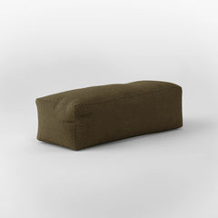 DODO RECTANGULAR OTTOMAN - TWO-SEATER TEDDY FLEECE — DARK OLIVE
