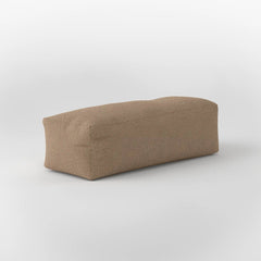 DODO RECTANGULAR OTTOMAN - TWO-SEATER TEDDY FLEECE — KHAKI