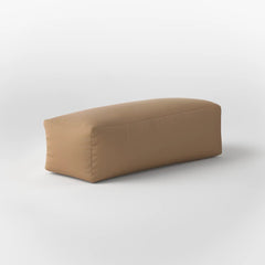 DODO RECTANGULAR OTTOMAN COVER - TWO-SEATER LEATHER — CHESTNUT BROWN