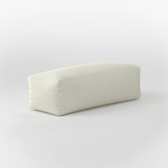 DODO RECTANGULAR OTTOMAN - TWO-SEATER VEGAN LEATHER — IVORY WHITE