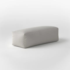 DODO RECTANGULAR OTTOMAN - TWO-SEATER VEGAN LEATHER — PEARL GREY
