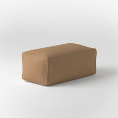 LEXIE RECTANGULAR OTTOMAN - VEGAN LEATHER — CHESTNUT BROWN