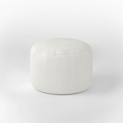 LEXIE ROUND OTTOMAN - BOUCLE — SNOW WHITE