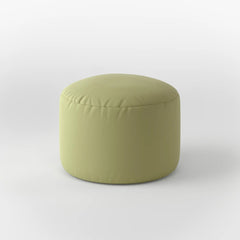 LEXIE ROUND OTTOMAN - VEGAN LEATHER — APPLE GREEN