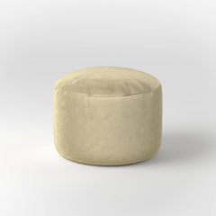 LEXIE ROUND OTTOMAN - VELVET — CHAMPAGNE