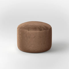 LEXIE ROUND OTTOMAN - VELVET — PEANUT