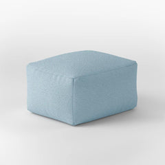 DODO SQUARE OTTOMAN - BOUCLE — SKY BLUE