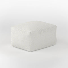 DODO SQUARE OTTOMAN COVER - BOUCLE — SNOW WHITE