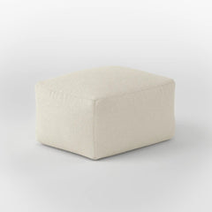 DODO SQUARE OTTOMAN - TEDDY FLEECE — CREAM
