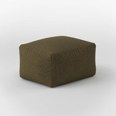 DODO SQUARE OTTOMAN COVER - TEDDY FLEECE — DARK OLIVE