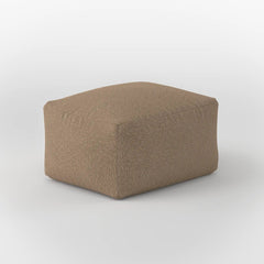 DODO SQUARE OTTOMAN - TEDDY FLEECE — KHAKI
