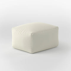 DODO SQUARE OTTOMAN COVER - VEGAN LEATHER — IVORY WHITE