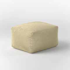 DODO SQUARE OTTOMAN - VELVET — CHAMPAGNE