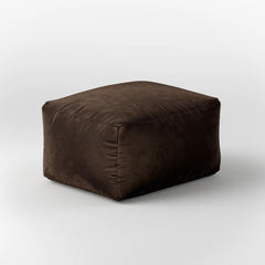 DODO SQUARE OTTOMAN - VELVET — DARK CHOCOLATE