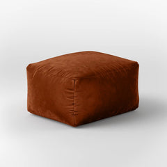 DODO SQUARE OTTOMAN - VELVET — FLAME ORANGE