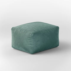 DODO SQUARE OTTOMAN - VELVET — TEAL