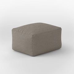 MARGOT SQUARE OTTOMAN - LINEN — CREAM GREY