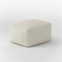 DODO SQUARE OTTOMAN LINEN — CREAM WHITE / NONE - COVER ONLY