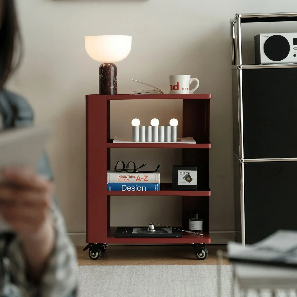 KKUSO METAL TROLLEY - RUMI BORDEAUX RED