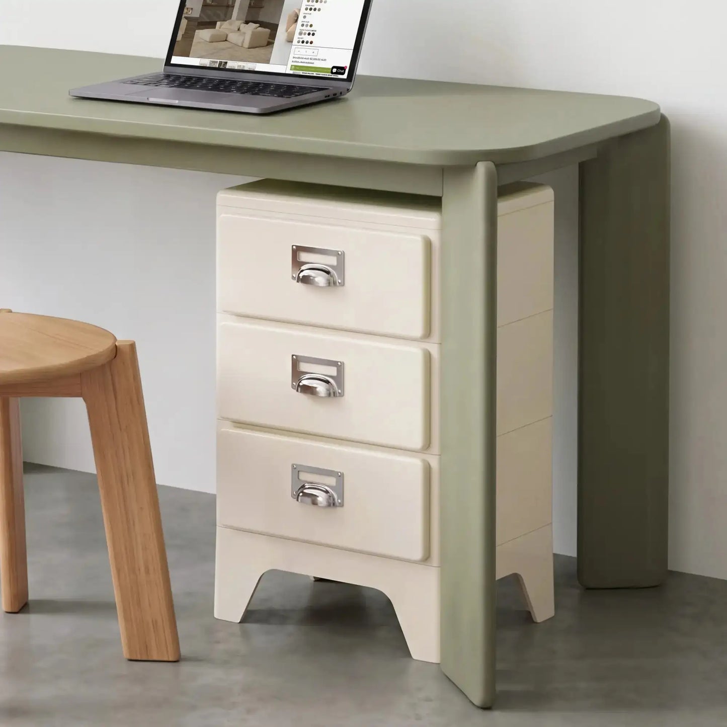 KKUSO ABS 3-DRAWER CABINET - MILO ALMOND MILK
