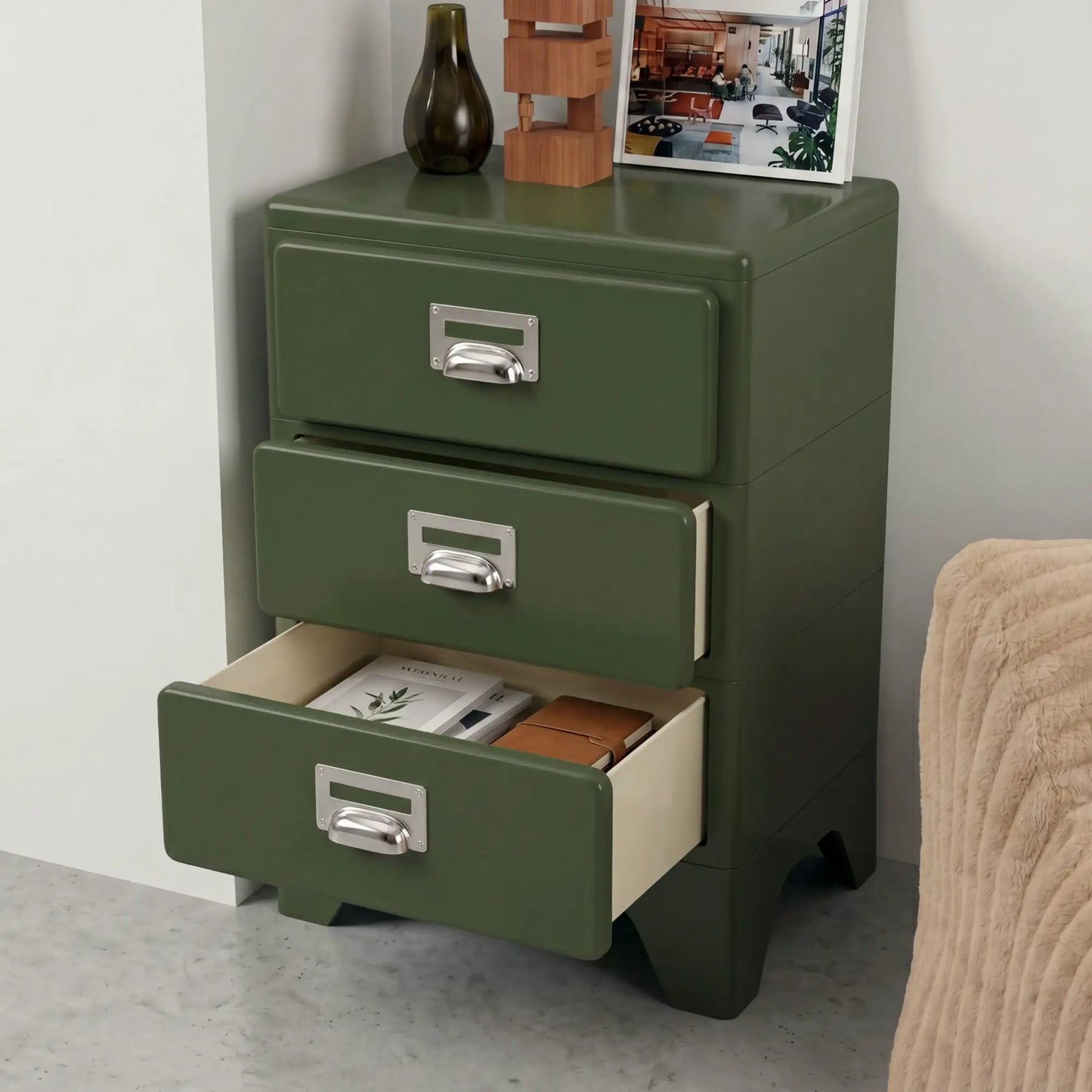 KKUSO ABS 3-DRAWER CABINET - MILO DEEP EMERALD