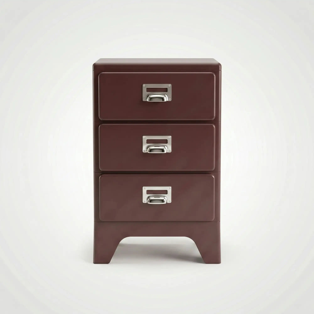 KKUSO ABS 3-DRAWER CABINET - MILO MAROON RED