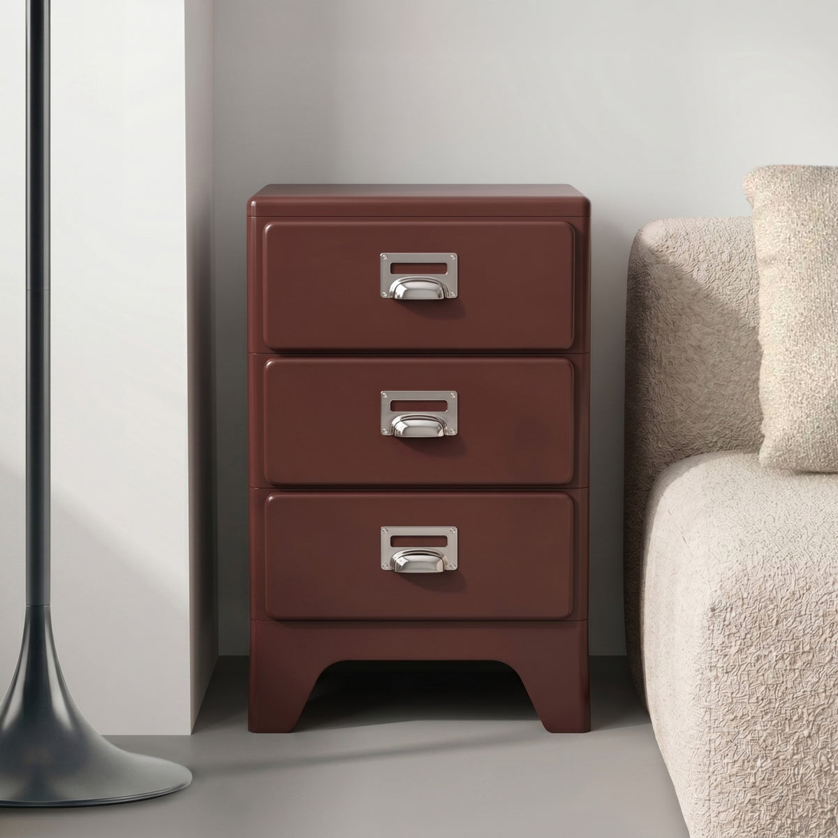 KKUSO ABS 3-DRAWER CABINET - MILO CHERRY RED