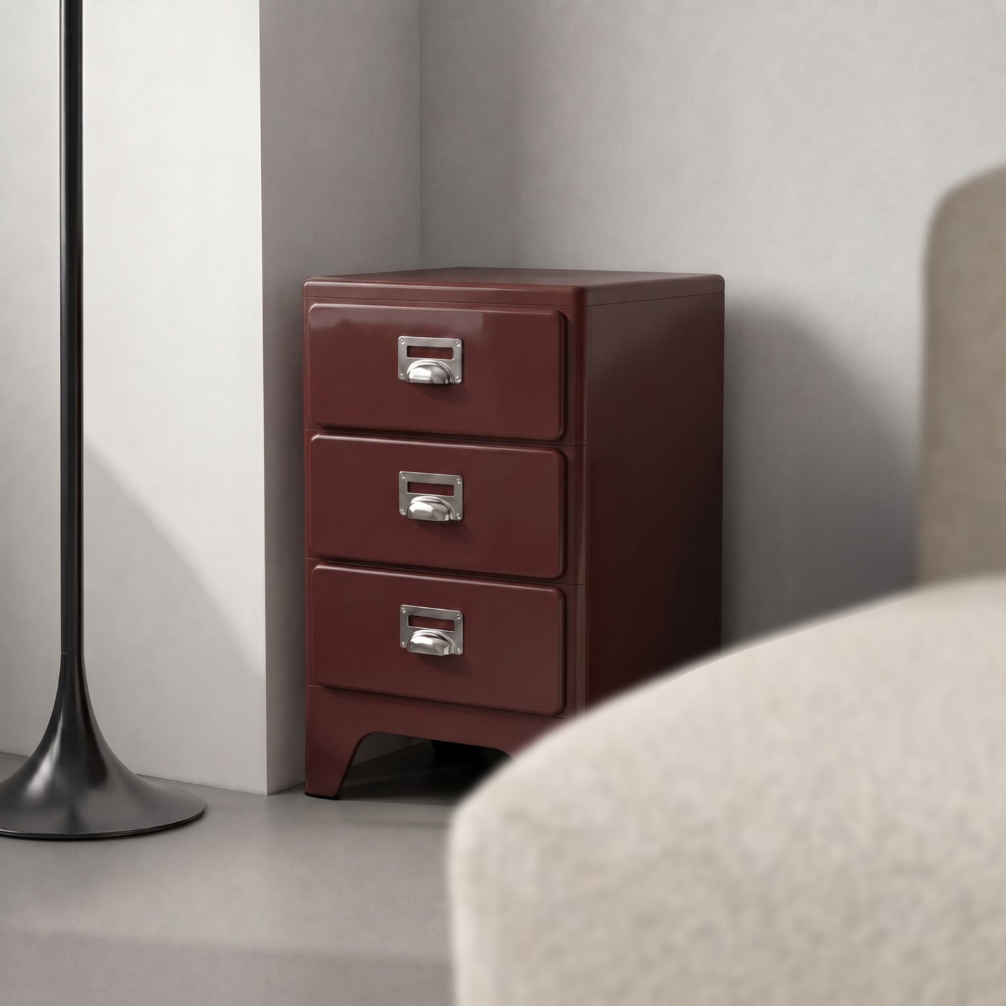 KKUSO ABS 3-DRAWER CABINET - MILO CHERRY RED